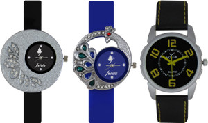 Frida Designer VOLGA Beautiful New Branded Type Watches Men and Women Combo241 VOLGA Band Analog Watch - For Couple