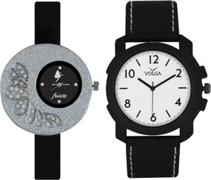 Frida Designer VOLGA Beautiful New Branded Type Watches Men and Women Combo7 VOLGA Band Analog Watch - For Couple