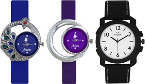 Frida Designer VOLGA Beautiful New Branded Type Watches Men and Women Combo451 VOLGA Band Analog Watch  - For Couple