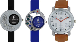 Frida Designer VOLGA Beautiful New Branded Type Watches Men and Women Combo243 VOLGA Band Analog Watch - For Couple