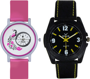 Frida Designer VOLGA Beautiful New Branded Type Watches Men and Women Combo85 VOLGA Band Analog Watch - For Couple