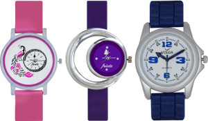 Frida Designer VOLGA Beautiful New Branded Type Watches Men and Women Combo557 VOLGA Band Analog Watch - For Couple