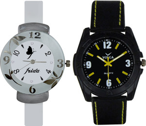 Frida Designer VOLGA Beautiful New Branded Type Watches Men and Women Combo196 VOLGA Band Analog Watch - For Couple