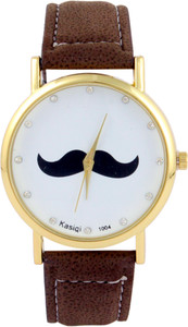 COSMIC Moustache Unisex Analog Wrist Watch- brown strap Analog Watch - For Men