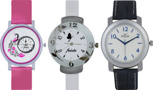Frida Designer VOLGA Beautiful New Branded Type Watches Men and Women Combo634 VOLGA Band Analog Watch - For Couple
