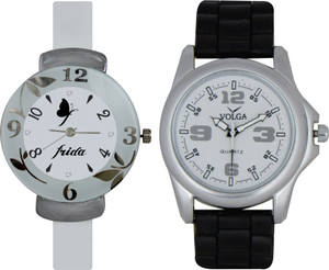 Frida Designer VOLGA Beautiful New Branded Type Watches Men and Women Combo186 VOLGA Band Analog Watch - For Couple