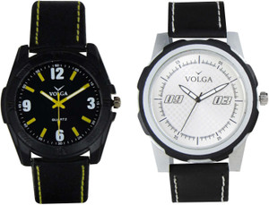 Volga Branded Leather Quality Designer Dial Diwali Special Combo338 Designer Sport Looks WaterProof Mens Watch Analog Watch - For Men