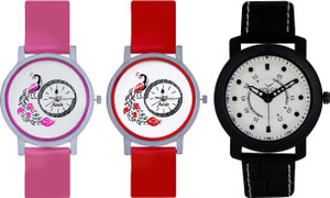 Frida Designer VOLGA Beautiful New Branded Type Watches Men and Women Combo602 VOLGA Band Analog Watch - For Couple