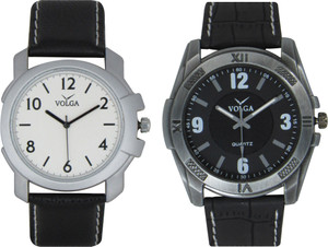 Volga Branded Leather Quality Designer Dial Diwali Special Combo192 Designer Sport Looks WaterProof Mens Watch Analog Watch - For Men