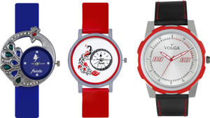 Volga Designer FVOLGA Beautiful New Branded Type Watches Men and Women Combo138 VOLGA Band Analog Watch - For Couple