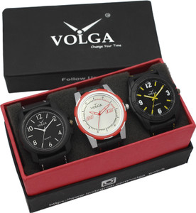 Volga VLW05-14-17-42 Mens Leather Belt Combo With Designer Stylish Branded Trendy box Analog Watch - For Men
