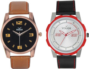 Volga Branded Leather Quality Designer Dial Diwali Special Combo455 Designer Sport Looks WaterProof Mens Watch Analog Watch - For Men