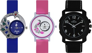 Frida Designer VOLGA Beautiful New Branded Type Watches Men and Women Combo415 VOLGA Band Analog Watch  - For Couple