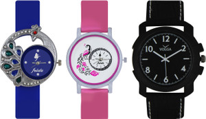 Frida Designer VOLGA Beautiful New Branded Type Watches Men and Women Combo415 VOLGA Band Analog Watch - For Couple