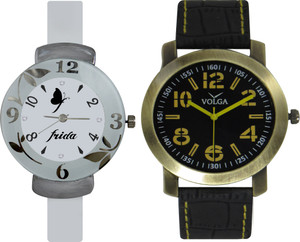 Frida Designer VOLGA Beautiful New Branded Type Watches Men and Women Combo212 VOLGA Band Analog Watch - For Couple