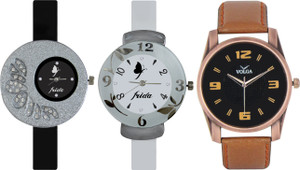 Frida Designer VOLGA Beautiful New Branded Type Watches Men and Women Combo386 VOLGA Band Analog Watch - For Couple
