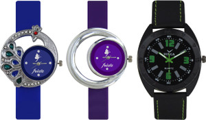 Frida Designer VOLGA Beautiful New Branded Type Watches Men and Women Combo456 VOLGA Band Analog Watch - For Couple