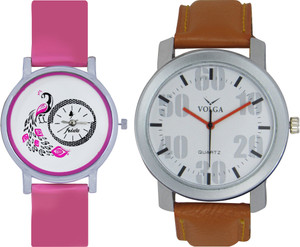 Frida Designer VOLGA Beautiful New Branded Type Watches Men and Women Combo95 VOLGA Band Analog Watch - For Couple