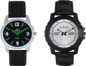 Volga Branded Leather Quality Designer Dial Diwali Special Combo525 Designer Sport Looks WaterProof Mens Watch Analog Watch - For Men