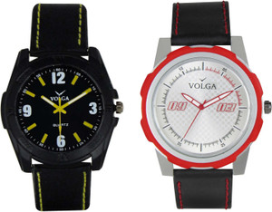 Volga Branded Leather Quality Designer Dial Diwali Special Combo340 Designer Sport Looks WaterProof Mens Watch Analog Watch - For Men