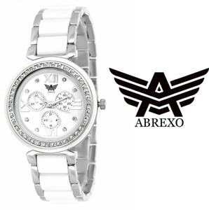 Abrexo Abx-703SLVWHT Dazzle Analog Watch - For Women