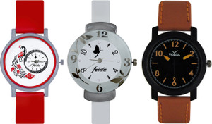 Frida Designer VOLGA Beautiful New Branded Type Watches Men and Women Combo753 VOLGA Band Analog Watch - For Couple