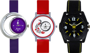 Frida Designer VOLGA Beautiful New Branded Type Watches Men and Women Combo677 VOLGA Band Analog Watch - For Couple