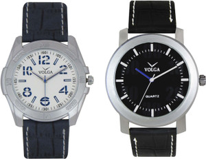 Volga Branded Leather Quality Designer Dial Diwali Special Combo491 Designer Sport Looks WaterProof Mens Watch Analog Watch - For Men