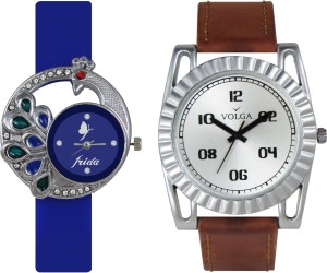 Volga Designer FVOLGA Beautiful New Branded Type Watches Men and Women Combo38 VOLGA Band Analog Watch  - For Couple