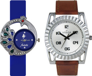 Volga Designer FVOLGA Beautiful New Branded Type Watches Men and Women Combo38 VOLGA Band Analog Watch - For Couple
