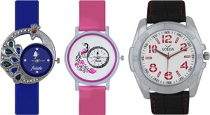 Frida Designer VOLGA Beautiful New Branded Type Watches Men and Women Combo430 VOLGA Band Analog Watch - For Couple
