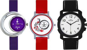 Frida Designer VOLGA Beautiful New Branded Type Watches Men and Women Combo673 VOLGA Band Analog Watch - For Couple
