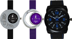 Frida Designer VOLGA Beautiful New Branded Type Watches Men and Women Combo322 VOLGA Band Analog Watch - For Couple