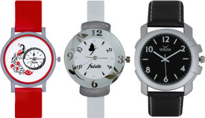 Frida Designer VOLGA Beautiful New Branded Type Watches Men and Women Combo769 VOLGA Band Analog Watch - For Couple