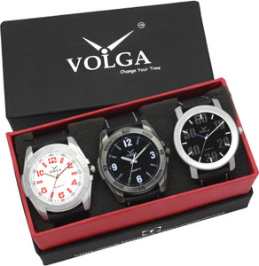 Volga VLW05-29-34-39 Mens Leather Belt Combo With Designer Stylish Branded Marvellous box Analog Watch - For Men