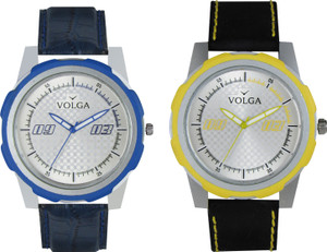 Volga Branded Leather Quality Designer Dial Diwali Special Combo665 Designer Sport Looks WaterProof Mens Watch Analog Watch - For Men