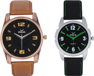 Volga Branded Leather Quality Designer Dial Diwali Special Combo439 Designer Sport Looks WaterProof Mens Watch Analog Watch - For Men