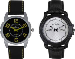 Volga Branded Leather Quality Designer Dial Diwali Special Combo508 Designer Sport Looks WaterProof Mens Watch Analog Watch - For Men