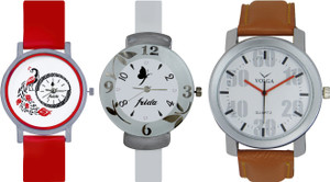 Frida Designer VOLGA Beautiful New Branded Type Watches Men and Women Combo761 VOLGA Band Analog Watch - For Couple