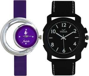 Frida Designer VOLGA Beautiful New Branded Type Watches Men and Women Combo119 VOLGA Band Analog Watch - For Couple