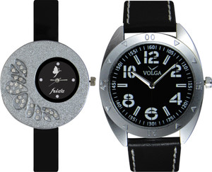 Frida Designer VOLGA Beautiful New Branded Type Watches Men and Women Combo25 VOLGA Band Analog Watch - For Couple