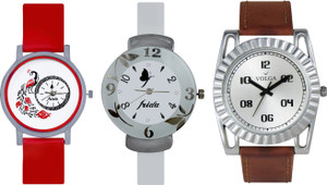 Volga Designer FVOLGA Beautiful New Branded Type Watches Men and Women Combo188 VOLGA Band Analog Watch - For Couple