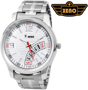 Xeno BN_C2D9_OLD Date Day Chronograph Pattern Silver Metal Silver Dial New Look Fashion Stylish Modish Analog Watch - For Boys