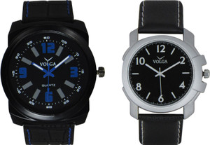 Volga Branded Leather Quality Designer Dial Diwali Special Combo603 Designer Sport Looks WaterProof Mens Watch Analog Watch - For Men