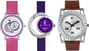 Volga Designer FVOLGA Beautiful New Branded Type Watches Men and Women Combo148 VOLGA Band Analog Watch - For Couple