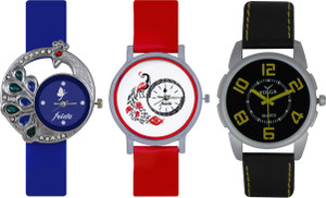 Frida Designer VOLGA Beautiful New Branded Type Watches Men and Women Combo500 VOLGA Band Analog Watch - For Couple