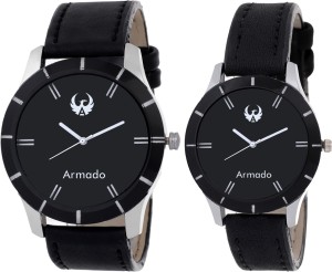 Armado AR-9394 Black Elegant Modern Corporate Collection Analog Watch  - For Couple