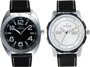 Volga Branded Leather Quality Designer Dial Diwali Special Combo597 Designer Sport Looks WaterProof Mens Watch Analog Watch - For Men