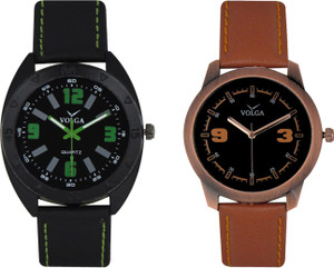 Volga Branded Leather Quality Designer Dial Diwali Special Combo344 Designer Sport Looks WaterProof Mens Watch Analog Watch - For Men