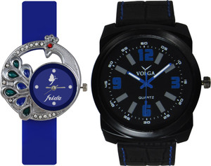 Frida Designer VOLGA Beautiful New Branded Type Watches Men and Women Combo63 VOLGA Band Analog Watch - For Couple